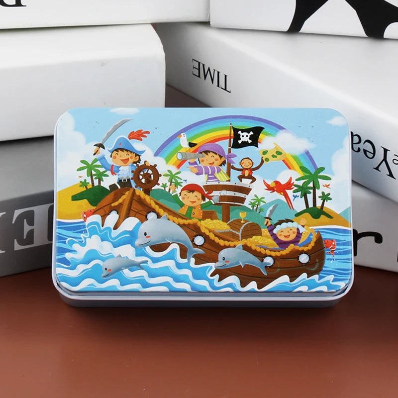 Colorful 60-Piece Wooden Puzzle for Kids - Educational Animal & Vehicle Jigsaw 16