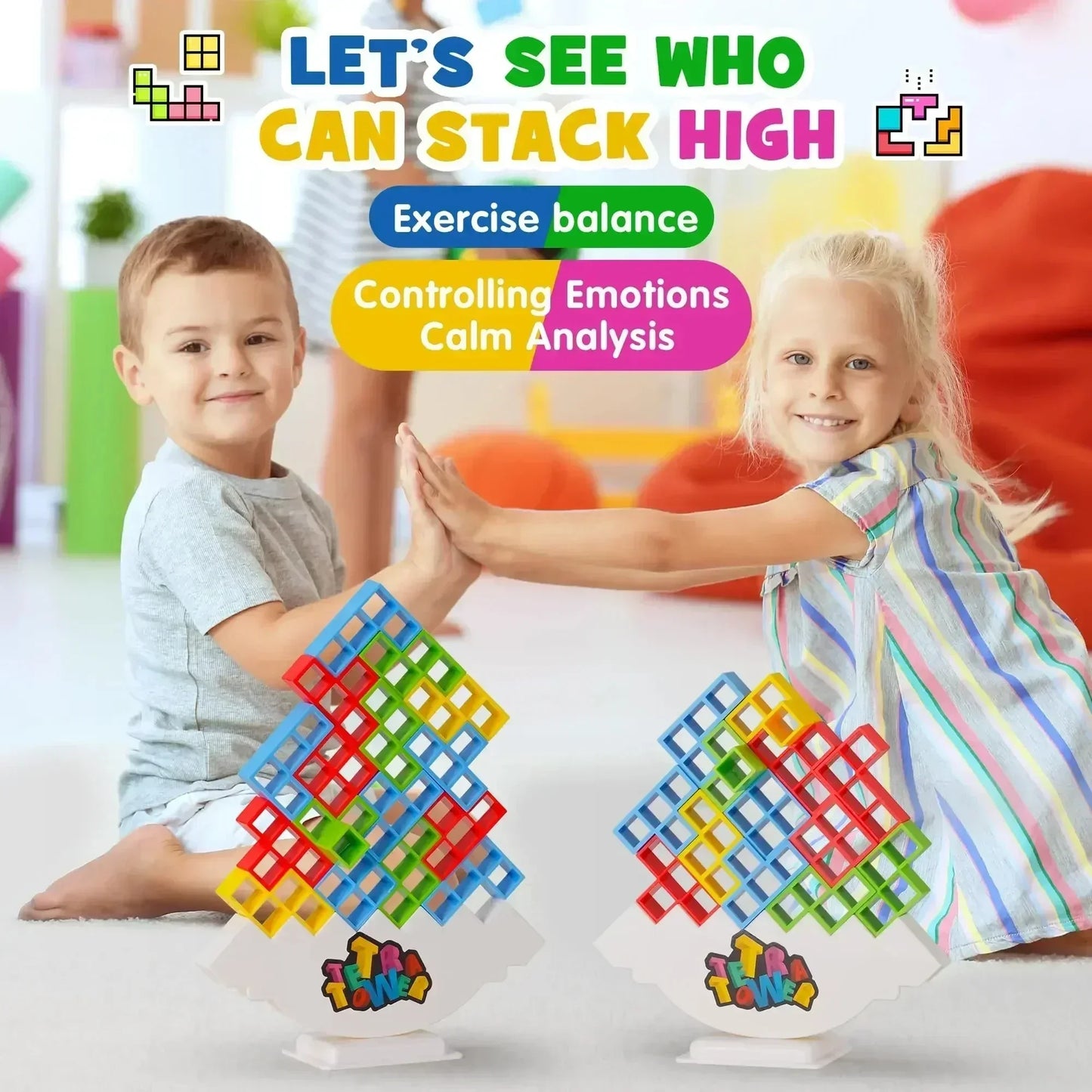 Colorful Balance Stacking Game - Engaging Toy for Kids & Adults, Develops Coordination and Teamwork 4