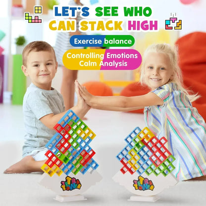 Colorful Balance Stacking Game - Engaging Toy for Kids & Adults, Develops Coordination and Teamwork 4