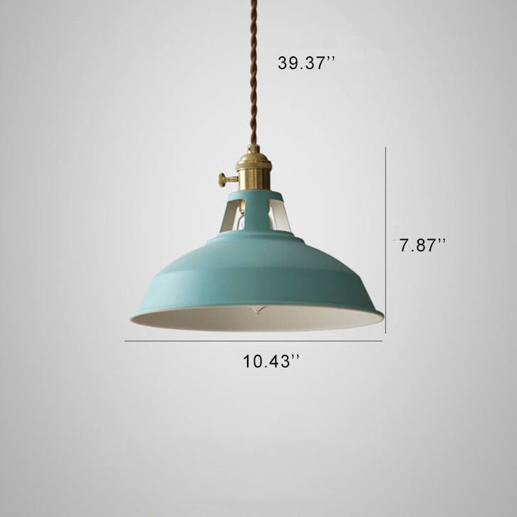 Colorful Barn Shade Pendant Lamp - Unique Industrial Design & Adjustable Cord 5