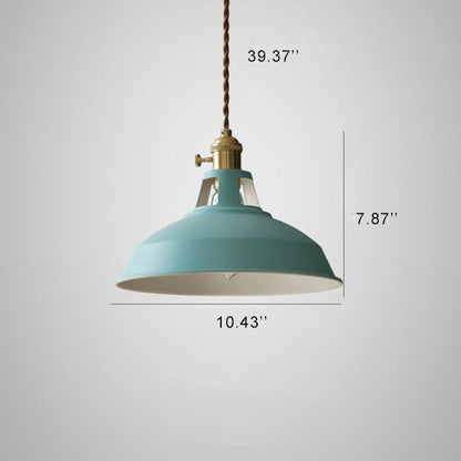 Colorful Barn Shade Pendant Lamp - Unique Industrial Design & Adjustable Cord 5