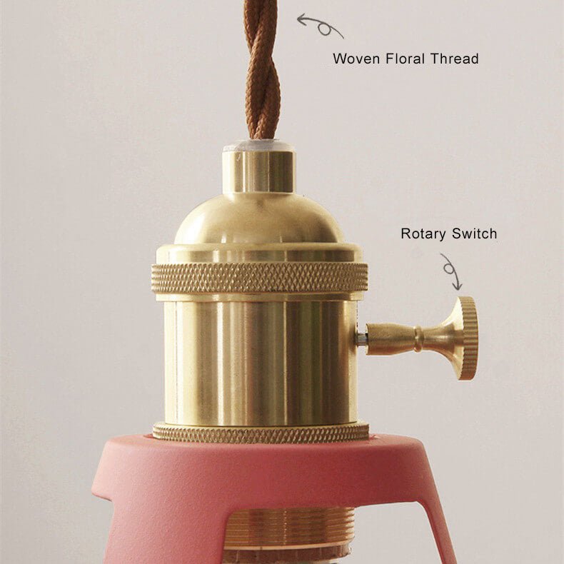 Colorful Barn Shade Pendant Lamp - Unique Industrial Design & Adjustable Cord 6