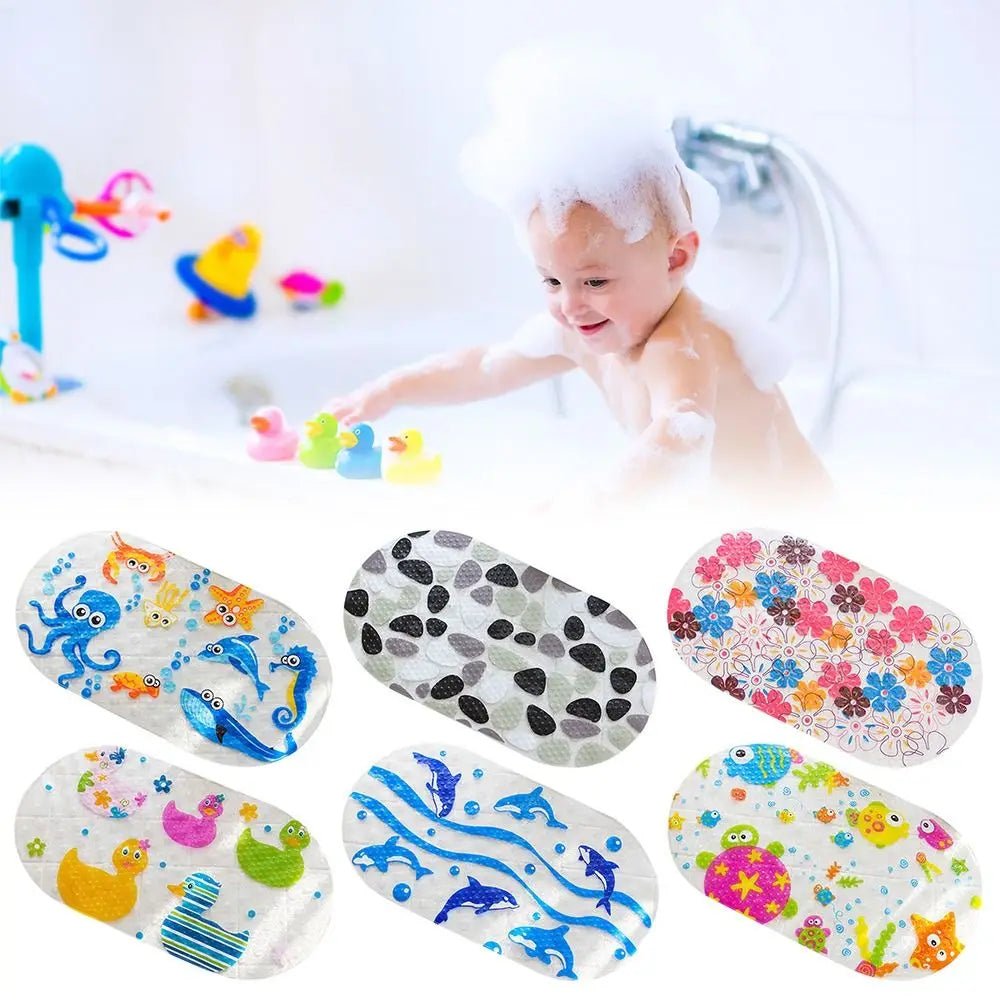 Colorful Cartoon PVC Anti-Slip Bath Mat for Kids - Safe Bathroom Mat with Suction Cups 2