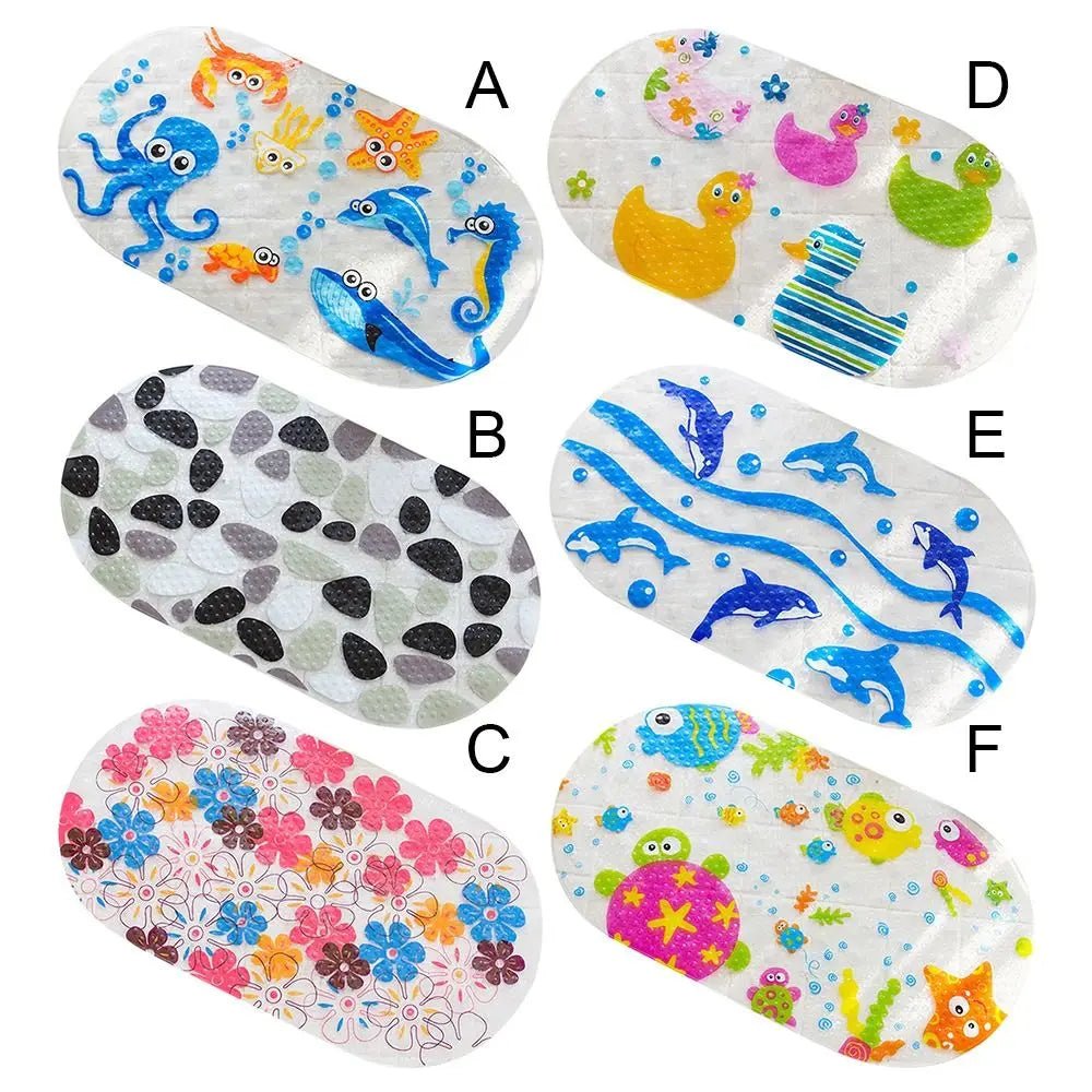 Colorful Cartoon PVC Anti-Slip Bath Mat for Kids - Safe Bathroom Mat with Suction Cups 4