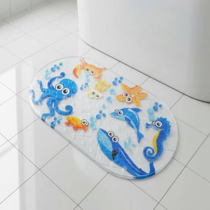 Colorful Cartoon PVC Anti-Slip Bath Mat for Kids - Safe Bathroom Mat with Suction Cups 6