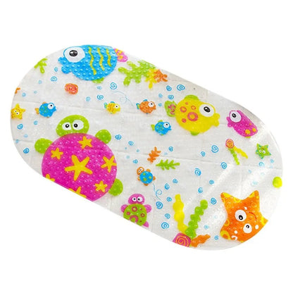 Colorful Cartoon PVC Anti-Slip Bath Mat for Kids - Safe Bathroom Mat with Suction Cups 8