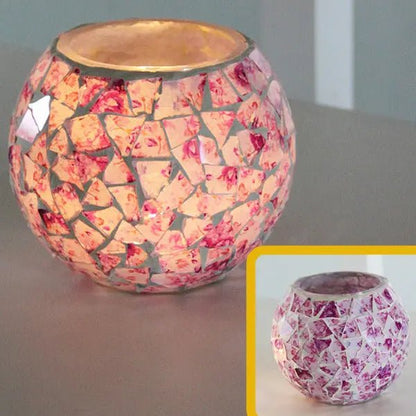 Colorful Mosaic Glass Candle Holder – Elegant Decorative Candle Stand Holder for Cozy Ambiance 16