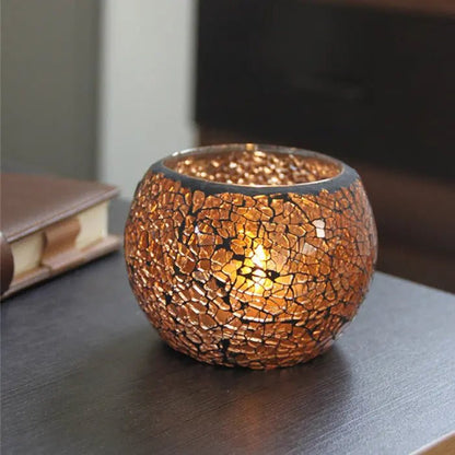 Colorful Mosaic Glass Candle Holder – Elegant Decorative Candle Stand Holder for Cozy Ambiance 17