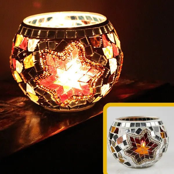 Colorful Mosaic Glass Candle Holder – Elegant Decorative Candle Stand Holder for Cozy Ambiance 18