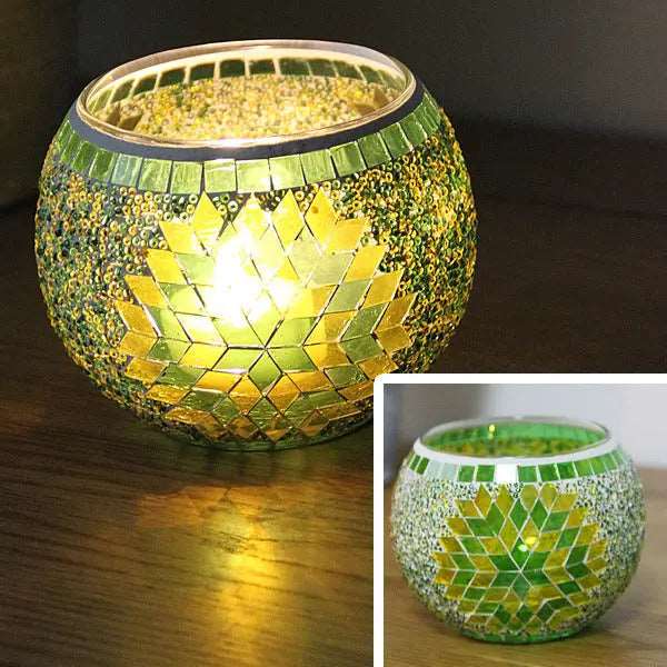 Colorful Mosaic Glass Candle Holder – Elegant Decorative Candle Stand Holder for Cozy Ambiance 21