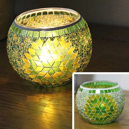 Colorful Mosaic Glass Candle Holder – Elegant Decorative Candle Stand Holder for Cozy Ambiance 21