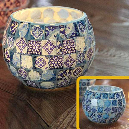 Colorful Mosaic Glass Candle Holder – Elegant Decorative Candle Stand Holder for Cozy Ambiance 5