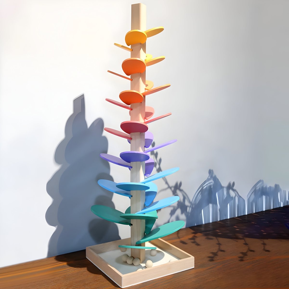 Colorful Wooden Marble Run - Educational Marble Racer for Kids' Learning 1