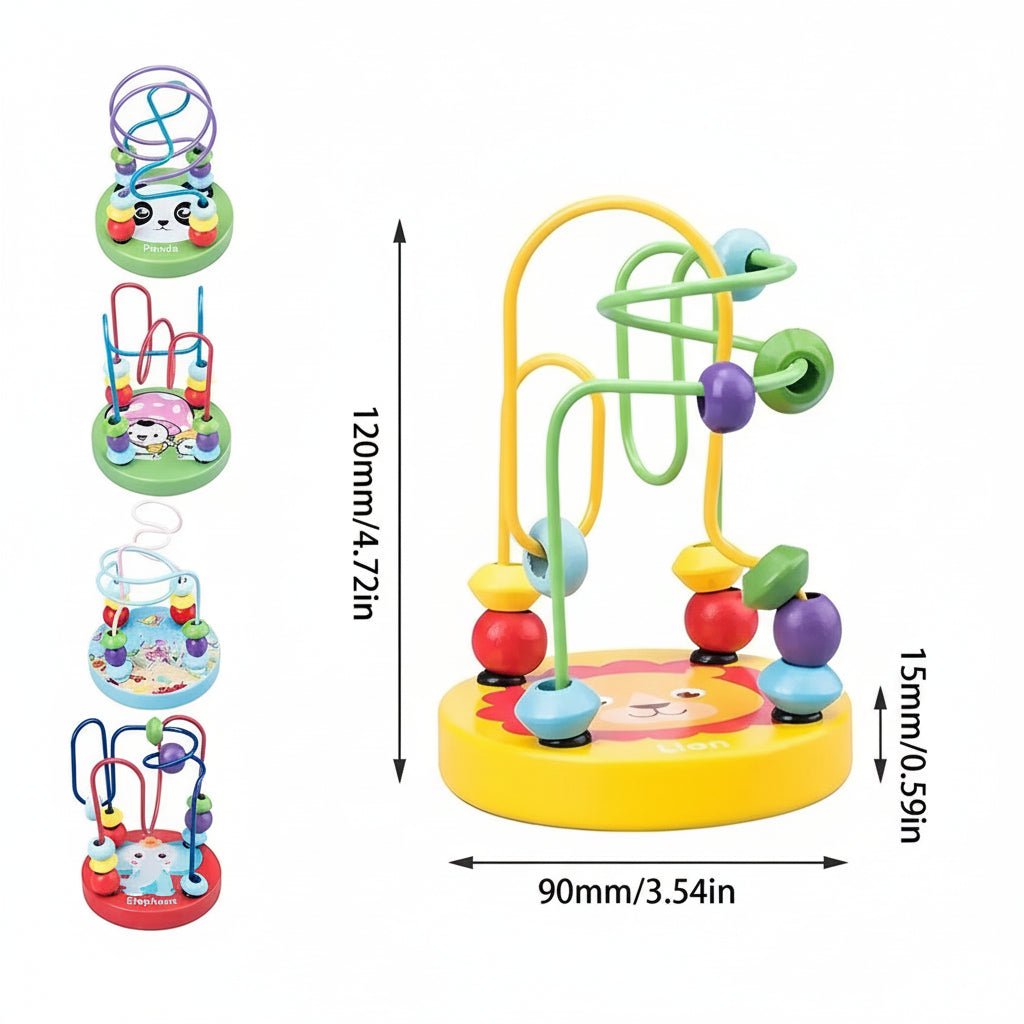 Colorful Wooden Roller Coaster Toy - Educational Bead Maze for Fine Motor Skills 1