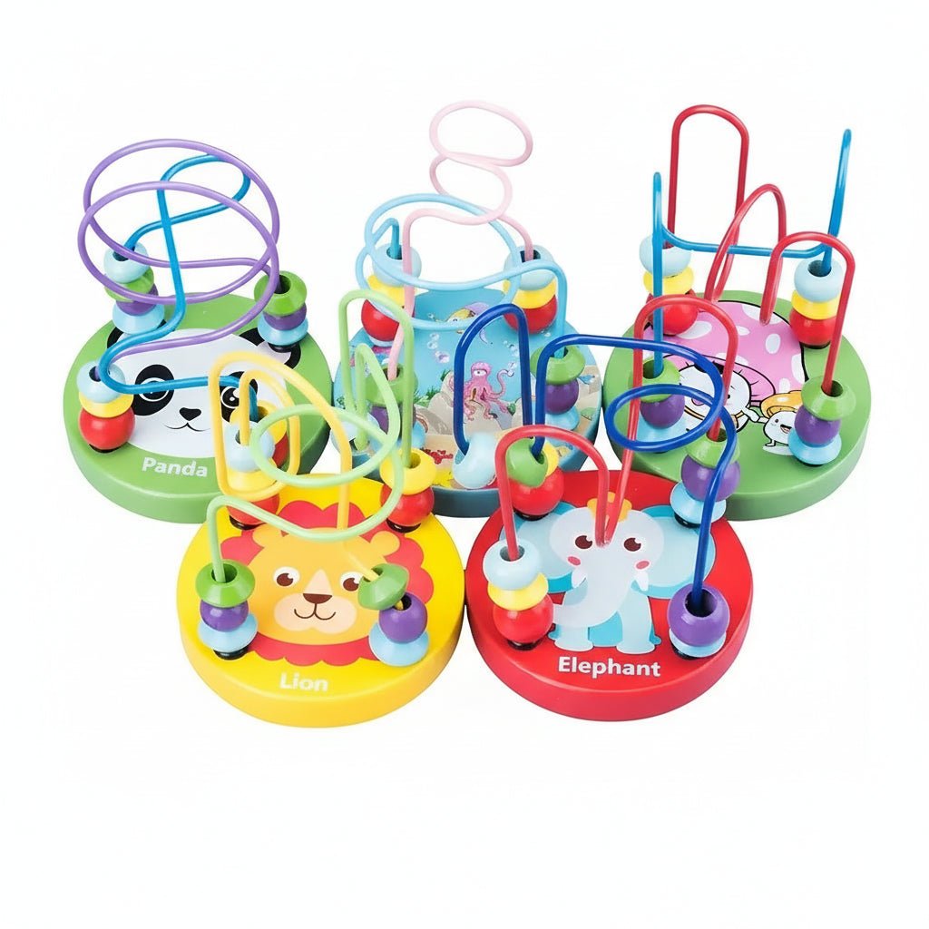 Colorful Wooden Roller Coaster Toy - Educational Bead Maze for Fine Motor Skills 7