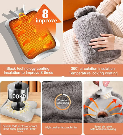 ComfortEase - 2L Hot Water Bottle With Soft Cover for Pain Relief and Comfort 5