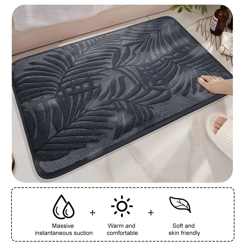 ComfortHome - Absorbent Non-Slip Memory Foam Bath Mat for Bathroom & Living Room 2