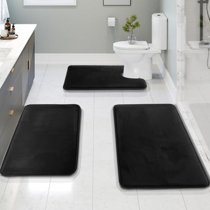 ComfortNest - 3-Piece Memory Foam Bath Mat Set - Soft, Absorbent, Non-Slip Bathroom Rugs 2