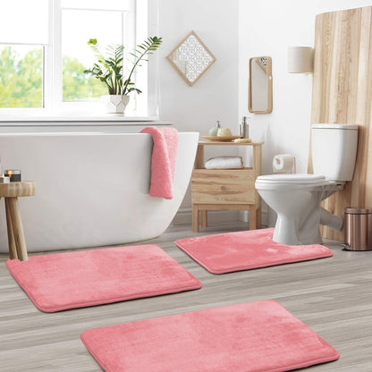 ComfortNest - 3-Piece Memory Foam Bath Mat Set - Soft, Absorbent, Non-Slip Bathroom Rugs 4