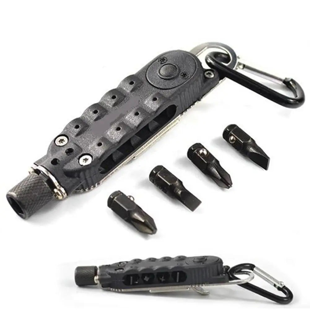 Compact EDC Mini Screwdriver Tool with Keychain, LED Light & Bottle Opener 4