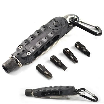 Compact EDC Mini Screwdriver Tool with Keychain, LED Light & Bottle Opener 4
