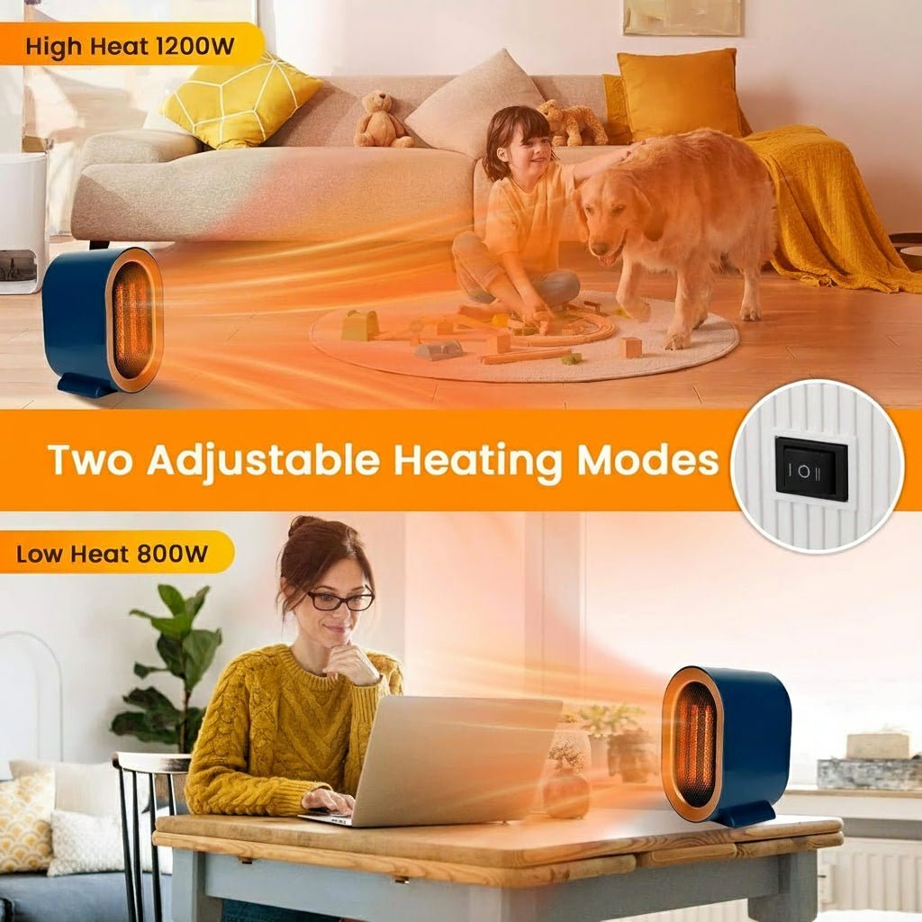 Compact Portable Electric Space Heater - Energy Efficient Ceramic Fan Heater 4