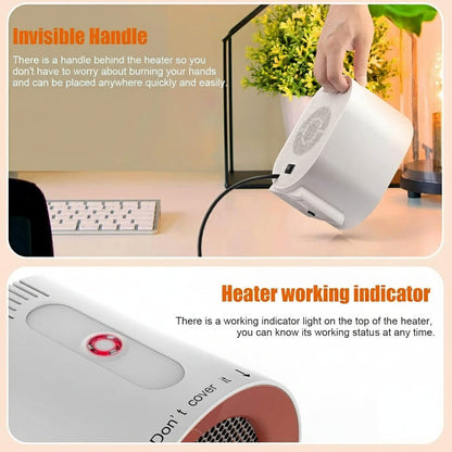 Compact Portable Electric Space Heater - Energy Efficient Ceramic Fan Heater 6