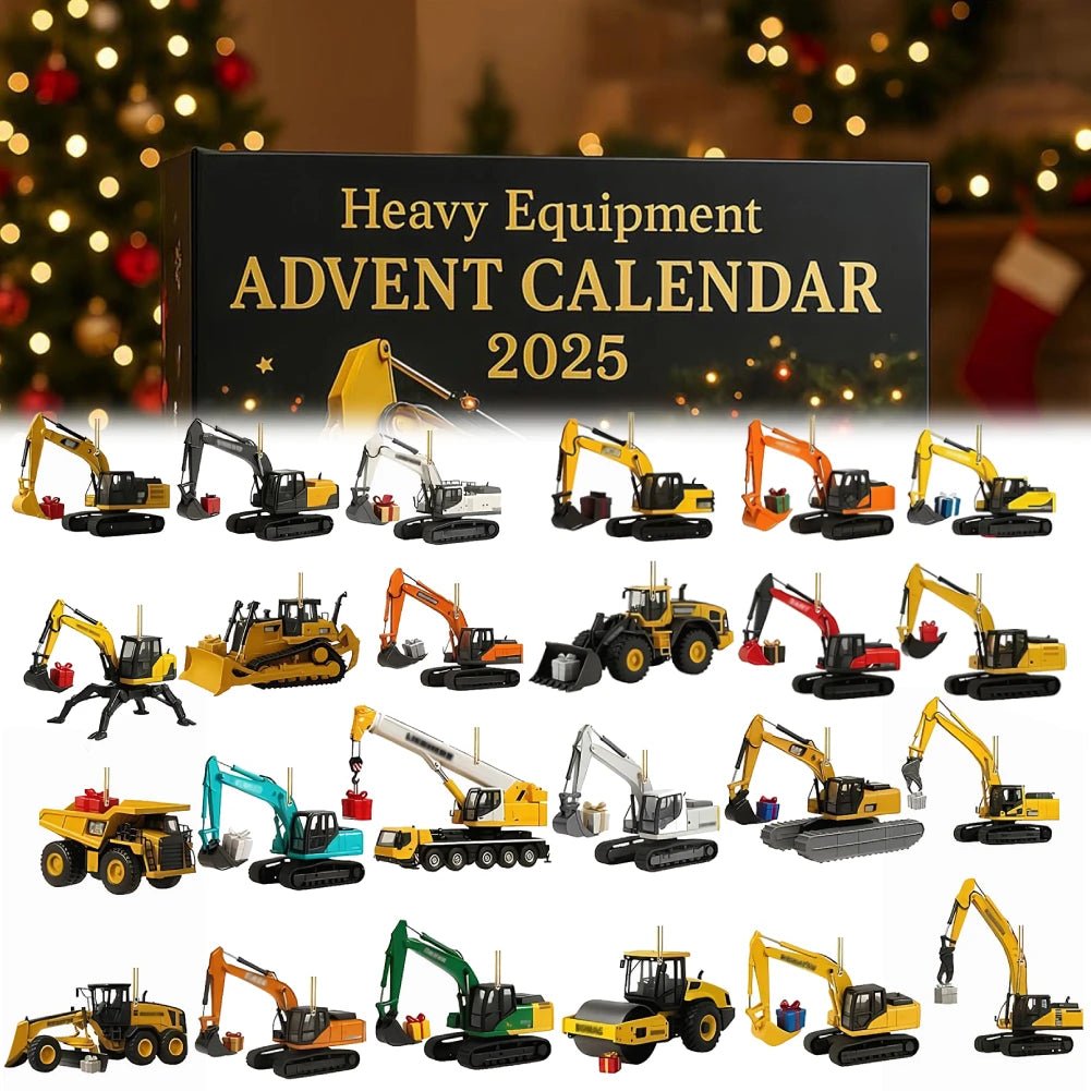 Construction Vehicle Advent Calendar - 24 Days of Christmas Countdown Ornaments 0