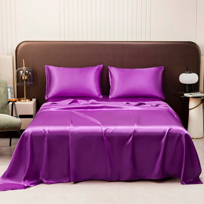 Cooling Satin Bed Sheet Set - Breathable Soft Sheets with Pillowcases, Multiple Sizes 10