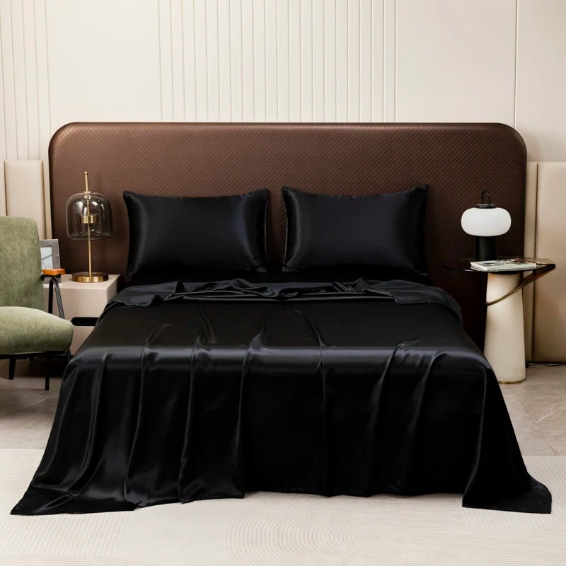 Cooling Satin Bed Sheet Set - Breathable Soft Sheets with Pillowcases, Multiple Sizes 11