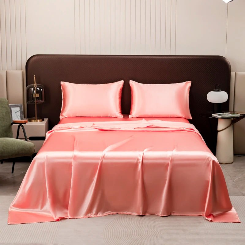 Cooling Satin Bed Sheet Set - Breathable Soft Sheets with Pillowcases, Multiple Sizes 12