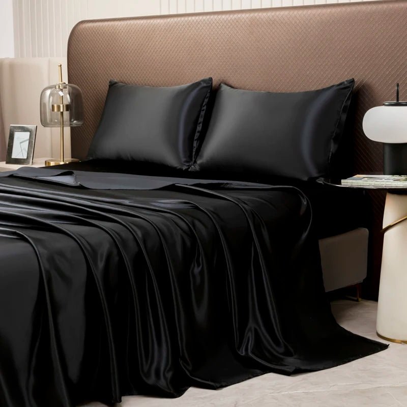 Cooling Satin Bed Sheet Set - Breathable Soft Sheets with Pillowcases, Multiple Sizes 2