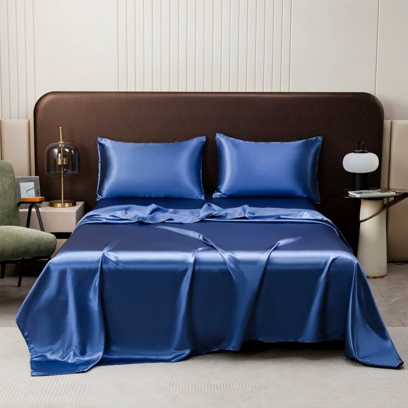 Cooling Satin Bed Sheet Set - Breathable Soft Sheets with Pillowcases, Multiple Sizes 8
