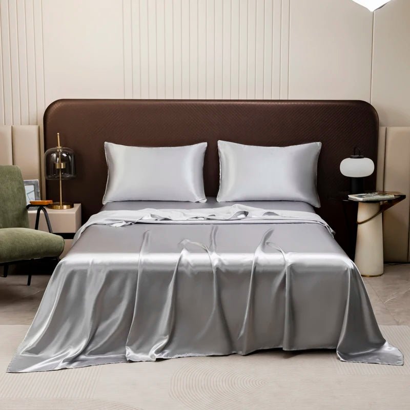Cooling Satin Bed Sheet Set - Breathable Soft Sheets with Pillowcases, Multiple Sizes 9