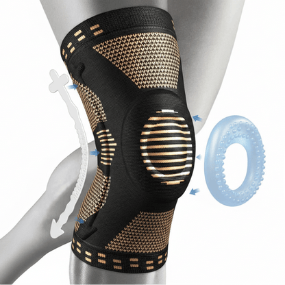 Copper Knee Brace with Patella Gel Pad & Side Stabilizers for Pain Relief 0
