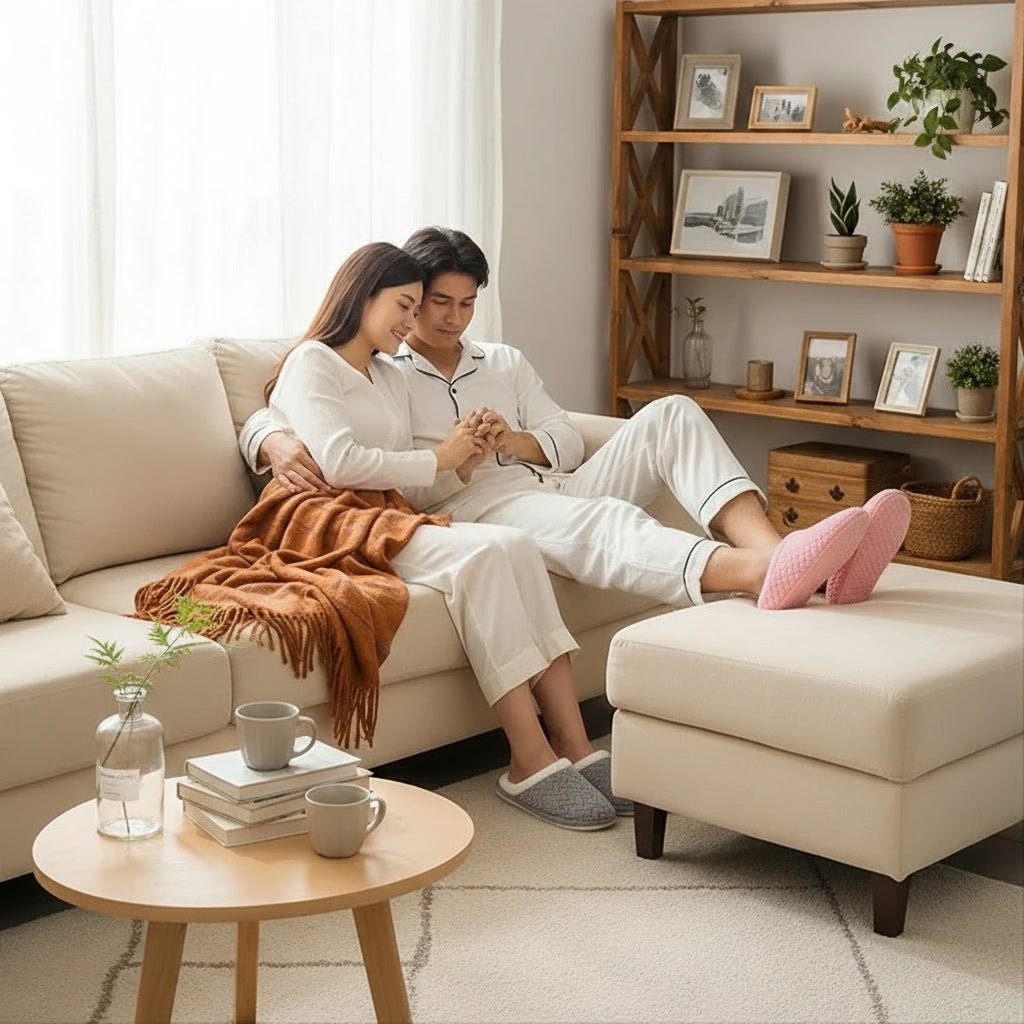 CozyFluff Unisex Soft Anti-Slip Indoor Slippers for Autumn & Winter Comfort 1