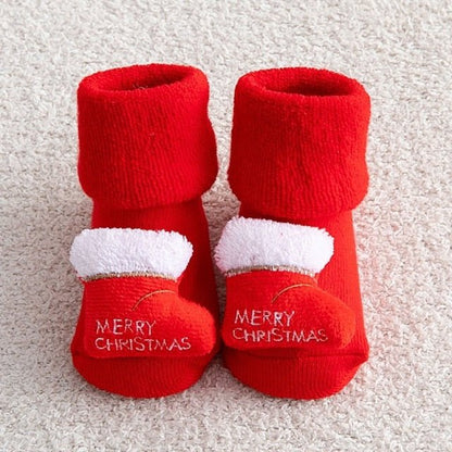 CozyKids Non-Skid Christmas Socks for Toddlers & Kids - Soft Cotton Warmth 1