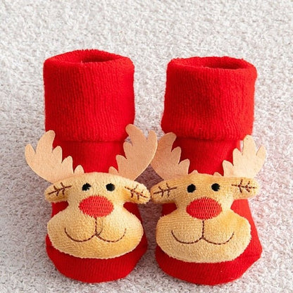 CozyKids Non-Skid Christmas Socks for Toddlers & Kids - Soft Cotton Warmth 2