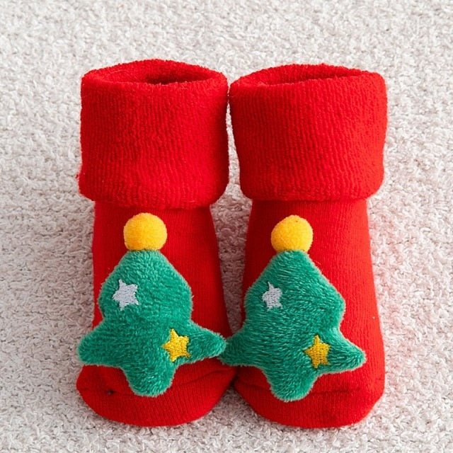 CozyKids Non-Skid Christmas Socks for Toddlers & Kids - Soft Cotton Warmth 3