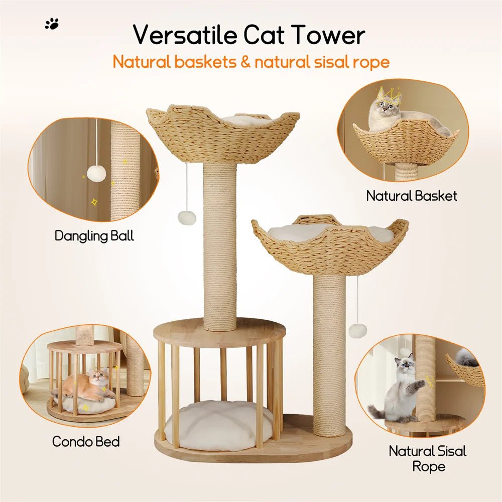 CozyPaws - 3-Tier Cat Tree for Cats with Plush Perches & Sisal Scratching Posts 5