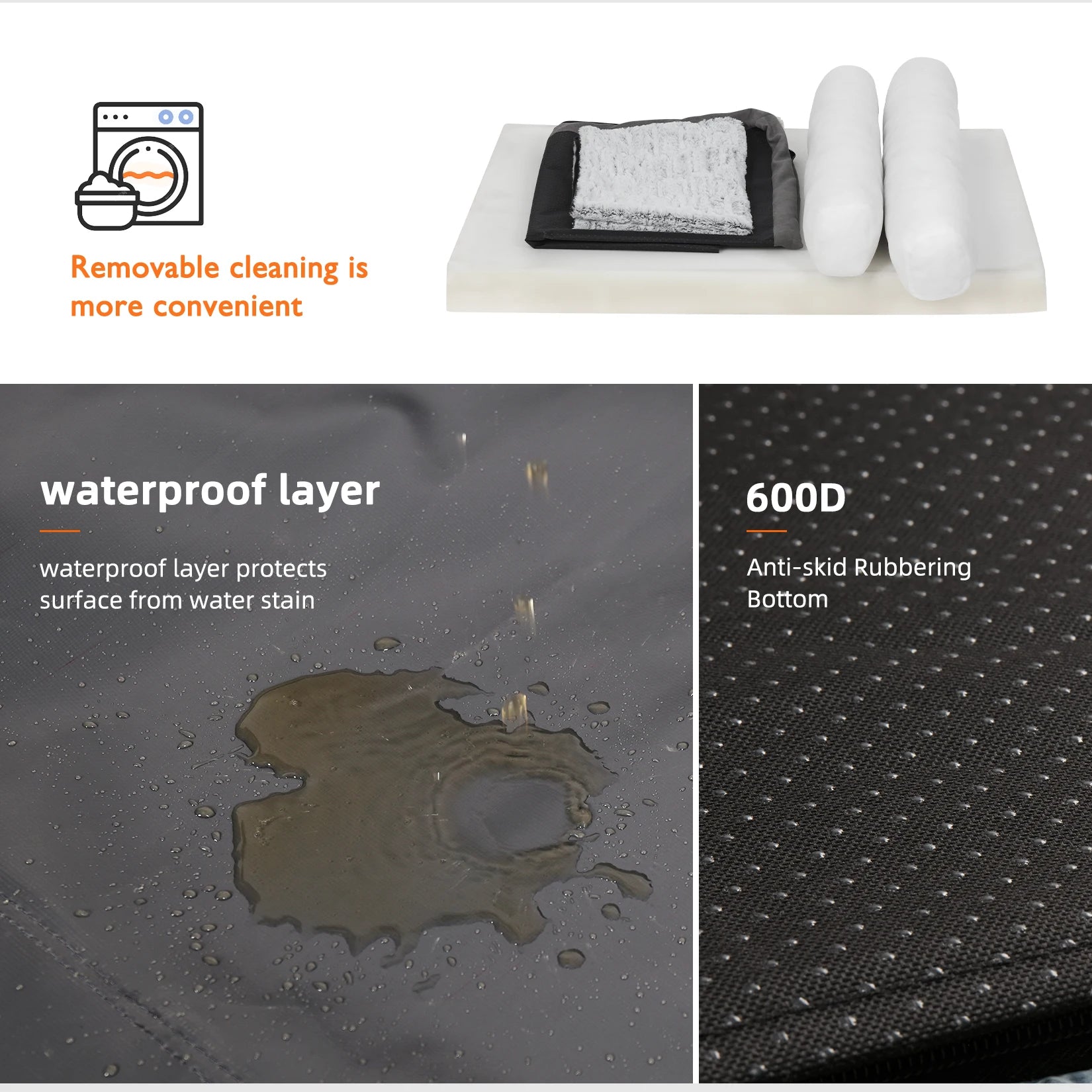 CozyPaws L-Shape Memory Foam Dog Bed for Extra Large Dogs - Waterproof & Non-Slip 5