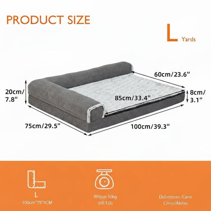 CozyPaws L-Shape Memory Foam Dog Bed for Extra Large Dogs - Waterproof & Non-Slip 7