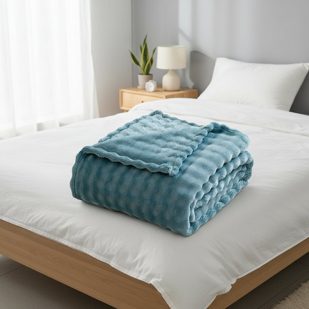 Cozy 3D Bubble Plush Throw Blanket - Soft Fleece for All Seasons 11