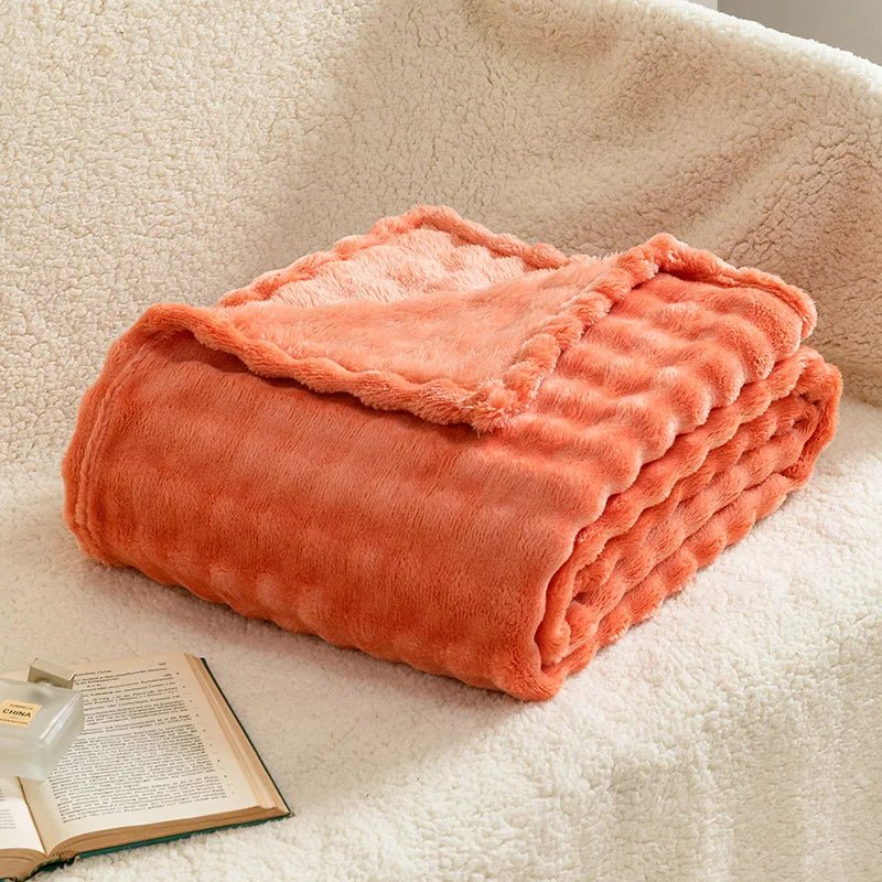 Cozy 3D Bubble Plush Throw Blanket - Soft Fleece for All Seasons 7
