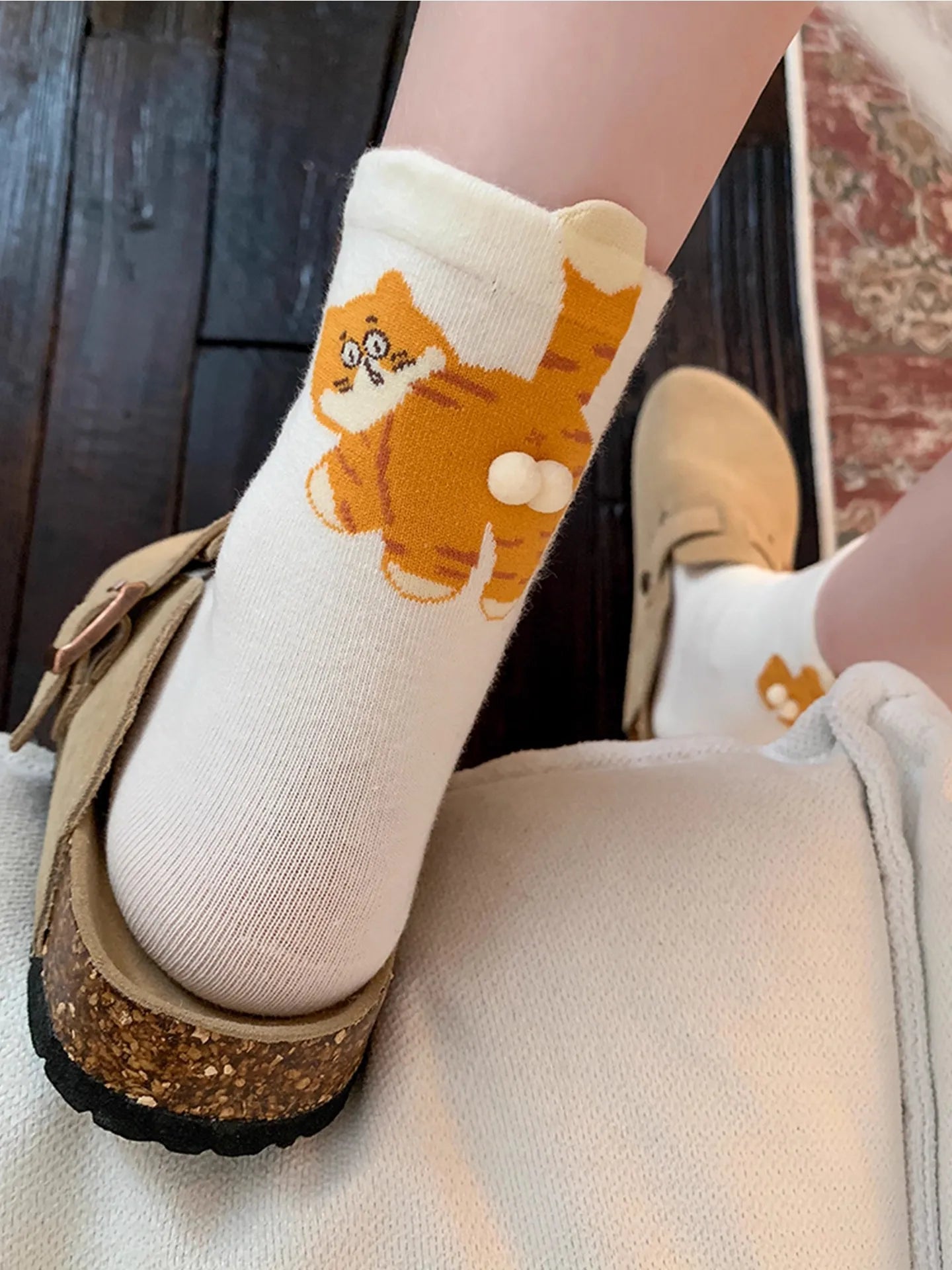 Cozy Cat-Themed Mid Tube Socks - Soft, Breathable, Unisex for All-Day Comfort 4