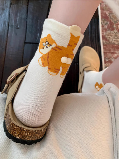 Cozy Cat-Themed Mid Tube Socks - Soft, Breathable, Unisex for All-Day Comfort 4