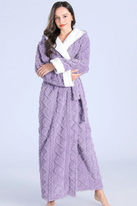 Cozy Comfort - Thick Hooded Flannel Bathrobe for Women, Ultra-Soft Warmth 2