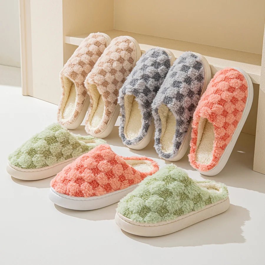 Cozy Couple's Cotton Slippers - Non-Slip Thick Sole Indoor Footwear for Warmth 1
