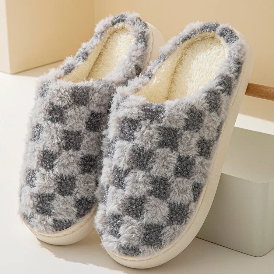 Cozy Couple's Cotton Slippers - Non-Slip Thick Sole Indoor Footwear for Warmth 4
