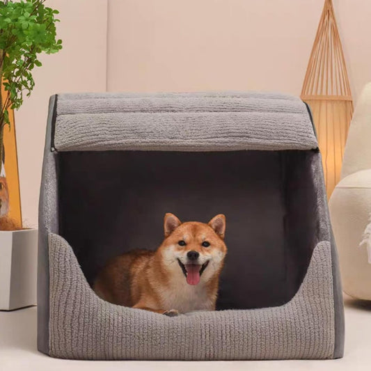 Cozy Enclosed Dog Bed for Medium & Large Pets - Removable Washable Cover 0